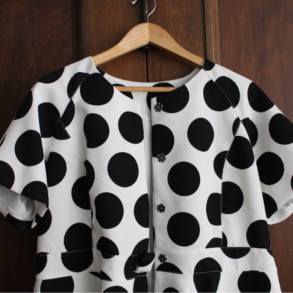 Chic Black and White Polka Dot Blouse